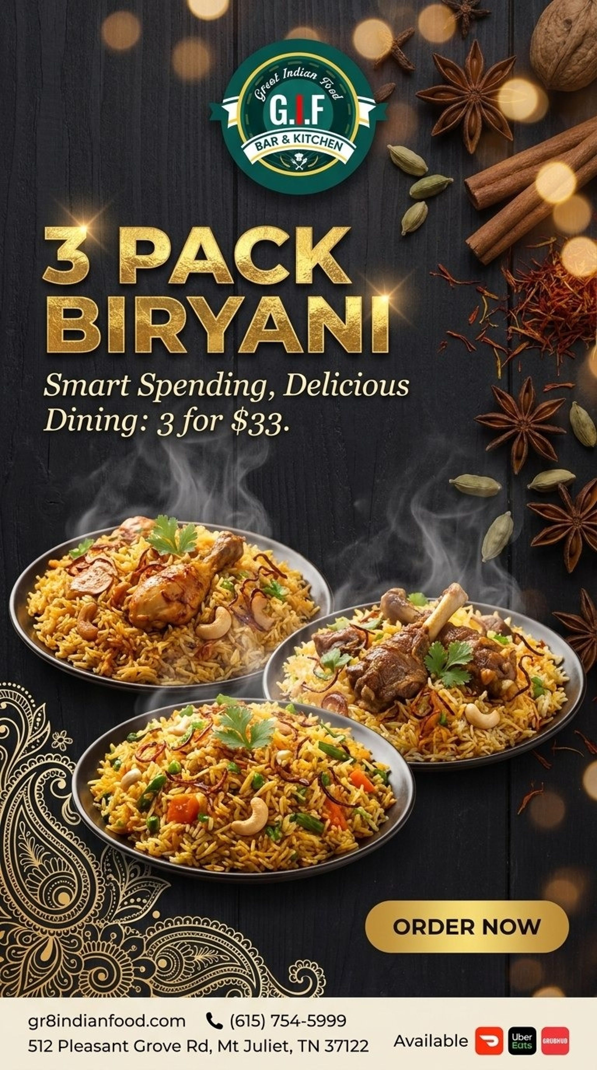 Midweek Magic: 3 Biryanis, 1 Incredible Price