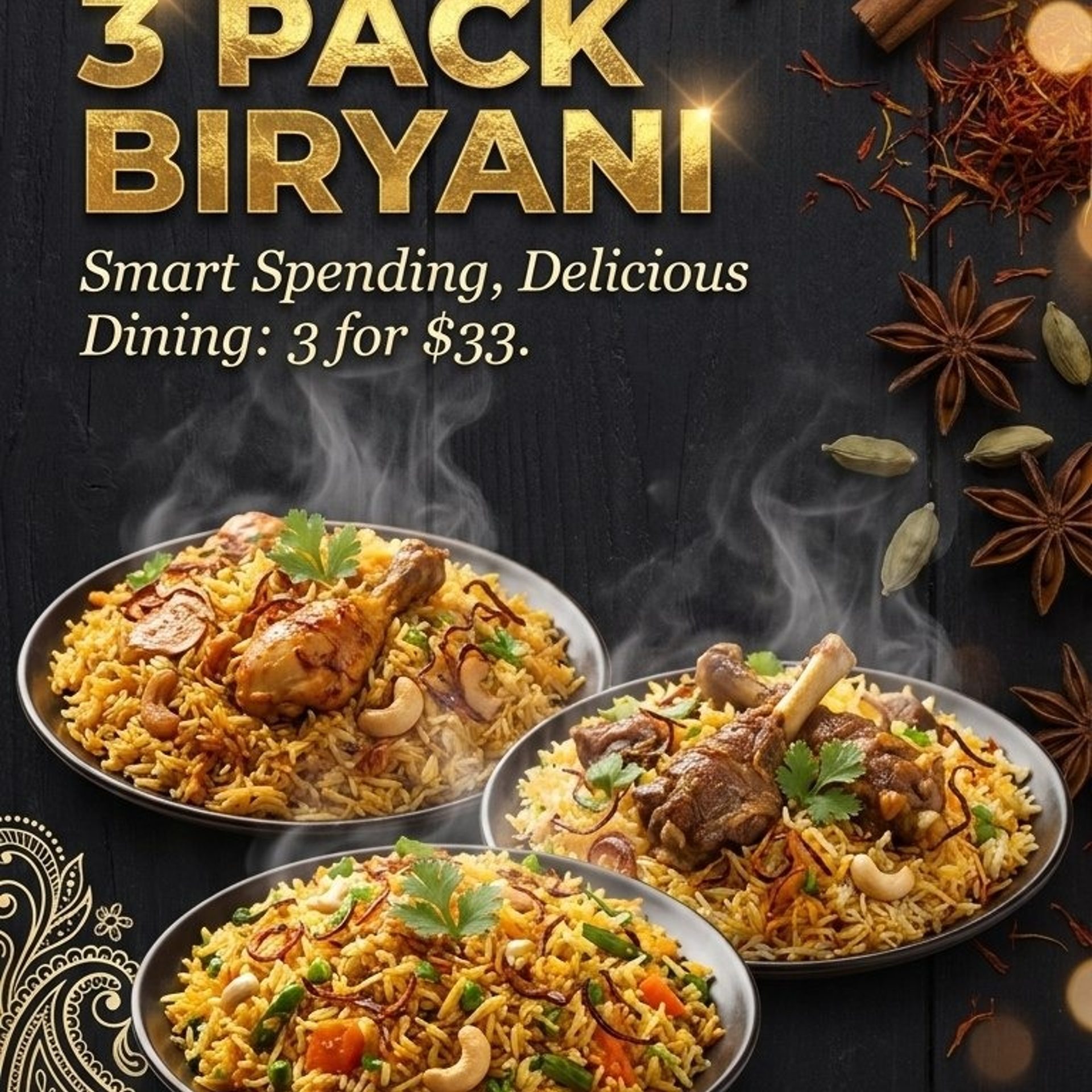 Midweek Magic: 3 Biryanis, 1 Incredible Price