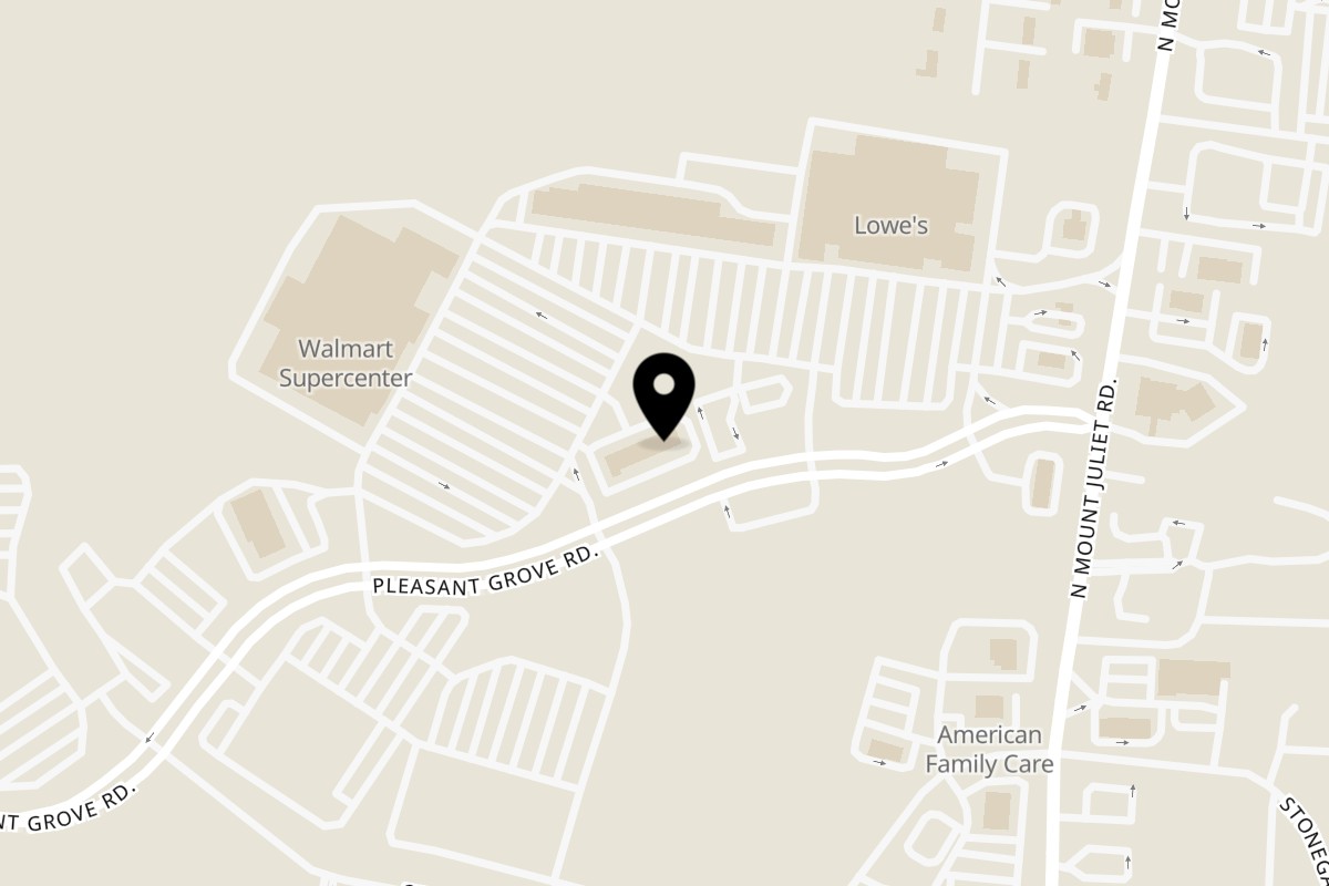 Map showing the location of GIF - Great Indian Food on 512 Pleasant Grove Rd in Mt. Juliet